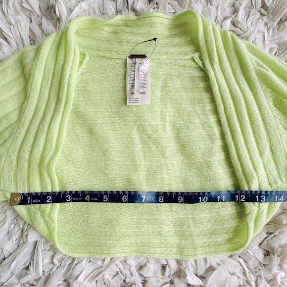 NWOT Free People Noelle Cashmere Shrug Lime Green Size Small - Picture 6 of 9